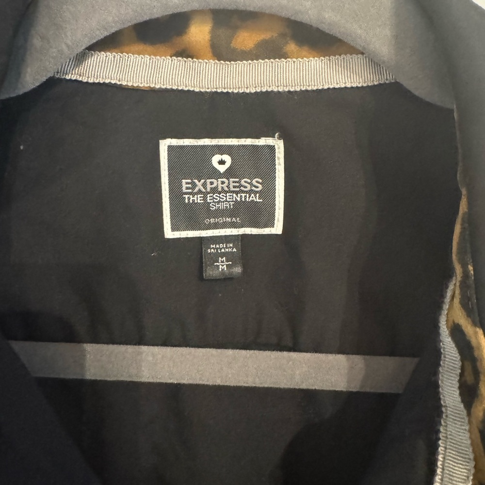 Express Black Essential Button Down Shirt - Picture 2 of 5